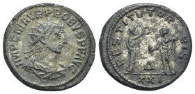 Probus, 276-282. Antoninianus (21mm, 4.3 g). Antioch. IMP C M AVR PROBVS P F AVG Radiate, draped and cuirassed bust of Probus to right. Rev. RESTITVT ...