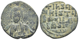 Attributed to Basil II and Constantine VIII AD 976-1028. Constantinople Anonymous follis Æ. Class 2 (27mm, 7.5 g). [+ ЄMMANOVH]Λ, IC XC to left and ri...