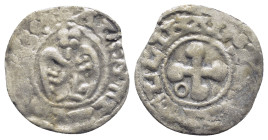France, Valence. Anonymous Bishops (1157-1276 AD) AR Denier (16mm, 0.46 g) Obv: Double-headed eagle. Rev: Cross with globular ends, annulet in one ang...