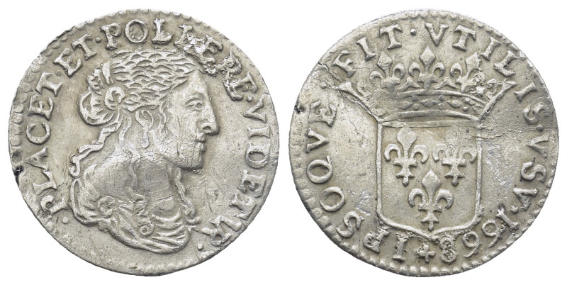 France. Monaco. Louis Ier Grimaldi AD 1662-1701. Luigino AR (21mm., 1,5 g). PLAC...