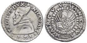 ITALY, Venezia (Venice). Nicolò Tron. 1471-1473. AR Trono – 20 Soldi (28mm, 6.5 g). Struck 1472-1473. (star) NICOLAVS (star)(star)(star) TRONVS DVX, d...