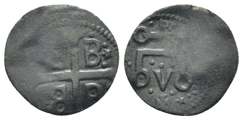ITALY. Genova. Francesco I Gattilusio (Lord of Lesbos, 1355-1384). BI Denaro. (1...