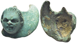 Bronze applique with head. (40mm, 24.8 g)