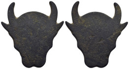 Bronze bull head shape object. (37mm, 28 g)
