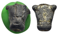Bronze bull's head appliqué. (13mm, 4.9 g)