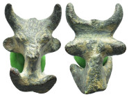 Bronze bull's head appliqué. (33mm, 21.66 g)
