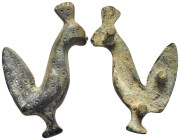 Bronze cock applique (43mm, 11.12 g)