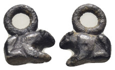 Bronze lion pendant. (9mm, 1.34 g)
