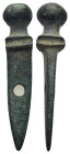 Roman bronze gladius/sword pendant (military amulet). (33mm, 4.22 g) A miniature Roman bronze pendant/amulet shaped as sword.
