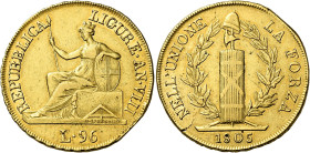 Genova. Repubblica Ligure, 1798-1805 

Da 96 lire anno VIII/1805, AV 25,00 g. Pagani 5. MIR 375/5. Friedberg 448. Molto rara. Limatura sul bordo e f...