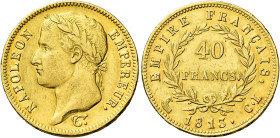 Genova. Napoleone I imperatore, 1805-1814 

Da 40 franchi 1813, AV 12,87 g. Pagani 22. MIR 386. Le Franc 541/12. Friedberg 510. Molto raro. Conserva...