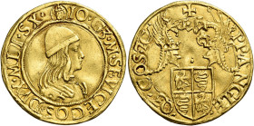 Milano. Gian Galeazzo Maria Sforza, 1476-1494 

Doppio ducato, AV 6,96 g. IO G3 M SF VICECOS DVX MLI SX Busto corazzato con berretto a d. Rv. + PP A...