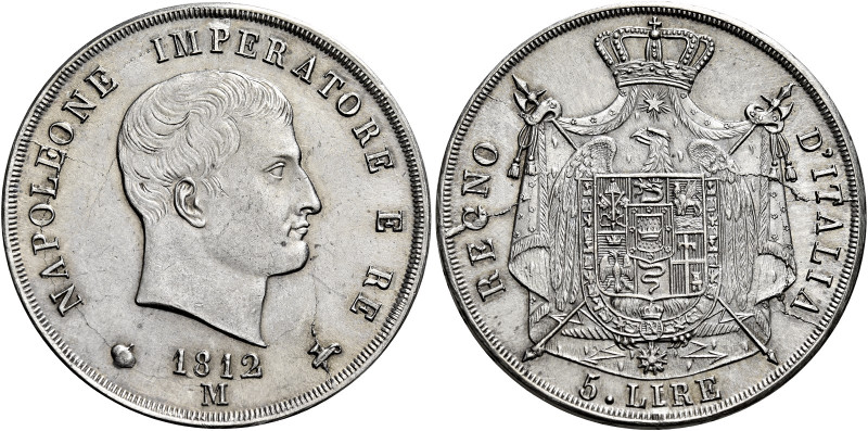 Milano. Napoleone I re d’Italia, 1805-1814 

Da 5 lire 1812, AR 24,86 g. Punta...