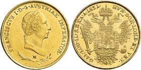 Milano. Francesco I d’Asburgo-Lorena, 1815-1835 

Sovrana 1831, AV 11,32 g. Pagani 104. MIR 500/10. Friedberg 741c. Non comune. Spl