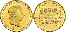 Milano. Ferdinando I d’Asburgo-Lorena imperatore e re, 1835-1848 

Emissione speciale per il giuramento. Da uno zecchino e mezzo o mezza sovrana MDC...