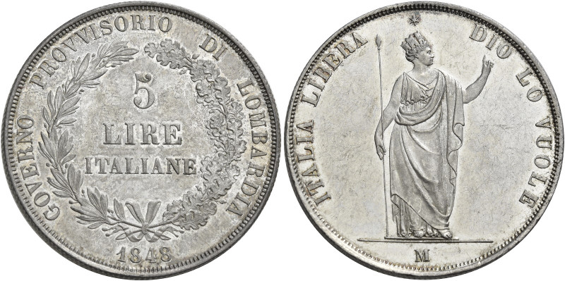 Milano. Governo provvisorio di Lombardia, 1848 

Da 5 lire 1848, AR 24,99 g. P...