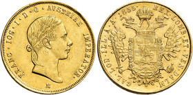 Milano. Francesco Giuseppe I d’Asburgo-Lorena, 1848-1866 

Sovrana 1855, AV 11,31 g. Pagani 215. Crippa 1/B. MIR 528/2. Friedberg 741. Rarissima. Im...