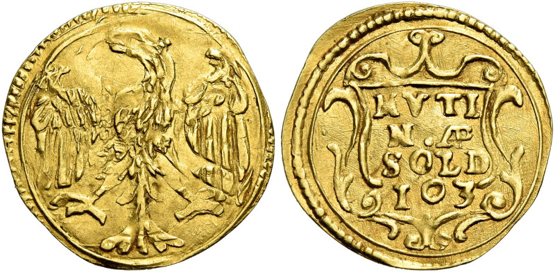 Modena. Francesco I d’Este, 1628-1658 

Da 103 soldi, AV 0,81 g. Aquila ad ali...