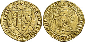 Napoli. Carlo I d’Angiò, 1266-1285 

Saluto 1278-1285, AV 4,38 g. + KAROL' DEI GRA IERL'M SICILIE REX Stemma bipartito di Gerusalemme e Angiò, circo...