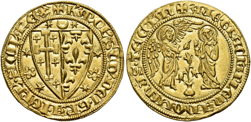 Napoli. Carlo II d’Angiò, 1285-1309 

Saluto, AV 4,47 g. + KAROL’ SCD DEI GRA ...