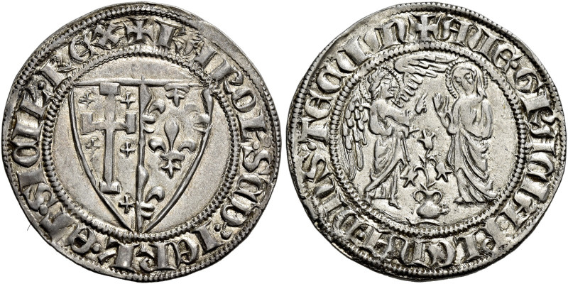 Napoli. Carlo II d’Angiò, 1285-1309 

Saluto, AR 3,31 g. + KAROL’ SCD DEI GRA ...