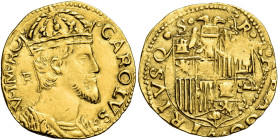 Napoli. Carlo d’Asburgo re di Spagna, Napoli etc. 1516-1554, V come imperatore dal 1519 

Ducato, AV 3,44 g. CAROLVS – V IM RO Busto giovanile a d. ...