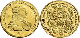 Napoli. Ferdinando IV di Borbone, 1759-1816. I periodo: 1759-1799 

Da 6 ducati 1764, AV 8,80 g. FERDINAND•IV•D•G•SICILIAR•ET HIER•REX Busto a d.; s...