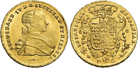 Napoli. Ferdinando IV di Borbone, 1759-1816. I periodo: 1759-1799 

Da 6 ducati 1764, AV 8,83 g. FERDINAND•IV•D•G•SICILIAR•ET HIER•REX Busto a d; so...