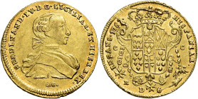 Napoli. Ferdinando IV di Borbone, 1759-1816. I periodo: 1759-1799 

Da 6 ducati 1767, AV 8,79 g. FERDINAND•IV•D•G•SICILIAR•ET HIER•REX Busto a d.; s...