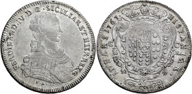 Napoli. Ferdinando IV di Borbone, 1759-1816. I periodo: 1759-1799 

Piastra 1767, AR 25,28 g. FERDINAND IV D G SICILIAR ET HIER REX Busto a d.; sott...