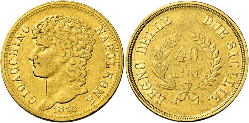 Napoli. Monetazione decimale, 1811-1815 

Da 40 lire 1813, AV 12,81 g. Rami me...