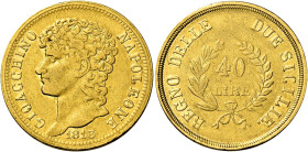 Napoli. Monetazione decimale, 1811-1815 

Da 40 lire 1813, AV 12,81 g. Rami medi e caratteri grandi. Pagani 55. Pannuti-Riccio 8. MIR 439. Friedberg...