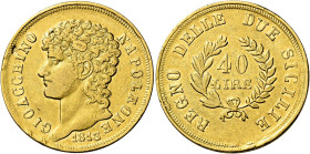 Napoli. Monetazione decimale, 1811-1815 

Da 40 lire 1813, AV 12,79 g. Rami corti, NAPOLEONE spaziato. Pagani 55e. Pannuti-Riccio 8. MIR 439. Friedb...