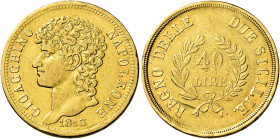 Napoli. Monetazione decimale, 1811-1815 

Da 40 lire 1813, AV 12,78 g. Rami medi. NAPOLEONE. Pagani 55c. Pannuti-Riccio 8. MIR 439. Friedberg 859. R...