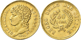 Napoli. Monetazione decimale, 1811-1815 

Da 40 lire 1813, AV 12,71 g. Rami corti. Senza punti al dr. e rv. Pagani 55h. Pannuti-Riccio 8. MIR 439. F...