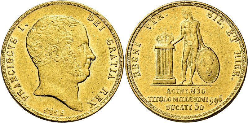 Napoli. Francesco I di Borbone, 1825-1830 

Da 30 ducati 1826, AV 37,82 g. Pag...