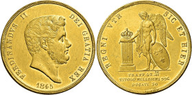 Napoli. Ferdinando II di Borbone, 1830-1859 

Da 30 ducati 1845, AV 37,80 g. Testa barbuta. Pagani 136. Pannuti-Riccio 7. MIR 486/1. Friedberg 866. ...