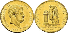 Napoli. Ferdinando II di Borbone, 1830-1859 

Da 15 ducati 1852, AV 18,90 g. Pagani 155. Pannuti-Riccio 23. MIR 491/5. Friedberg 867. Rara. Colpo su...