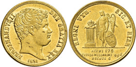 Napoli. Ferdinando II di Borbone, 1830-1859 

Da 6 ducati 1831, AV 7,57 g. Pagani 159a. Pannuti-Riccio 26. MIR 492. Friedberg 868. Rara. Migliore di...