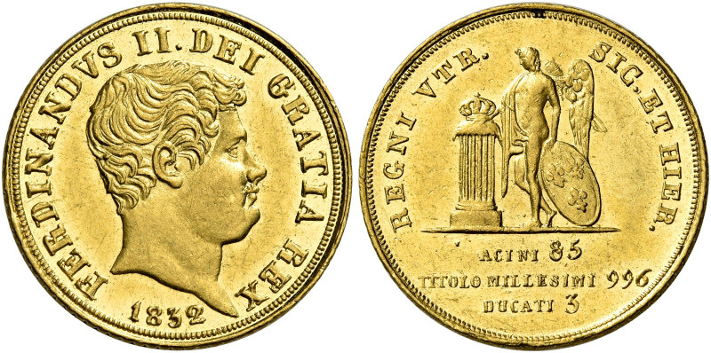 Napoli. Ferdinando II di Borbone, 1830-1859 

Da 3 ducati 1832, AV 3,77 g. Pag...