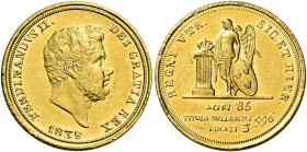 Napoli. Ferdinando II di Borbone, 1830-1859 

Da 3 ducati 1839, AV 3,76 g. Pagani 177. Pannuti-Riccio 43. MIR 496. Friedberg 869. Rara. q.Spl