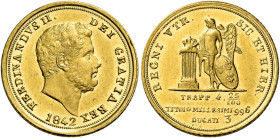 Napoli. Ferdinando II di Borbone, 1830-1859 

Da 3 ducati 1842, AV 3,78 g. Pagani 179. Pannuti-Riccio 45. MIR 497. Friedberg 869. Rara. Spl