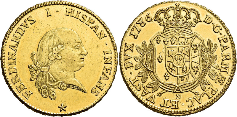 Parma. Ferdinando I Borbone, 1765-1802 

Da 8 doppie 1786, AV 56,91 g. FERDINA...