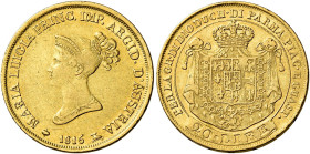 Parma. Maria Luigia d’Austria, 1815-1847 

Da 20 lire 1815 Milano, AV 6,38 g. Pagani 3. MIR 1092/1. Friedberg 934. Rara. q.BB / BB