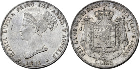 Parma. Maria Luigia d’Austria, 1815-1847 

Da 5 lire 1815 Milano, AR 24,96 g. Pagani 5. MIR 1093/1. Davenport 204. Leggera patina iridescente, altri...