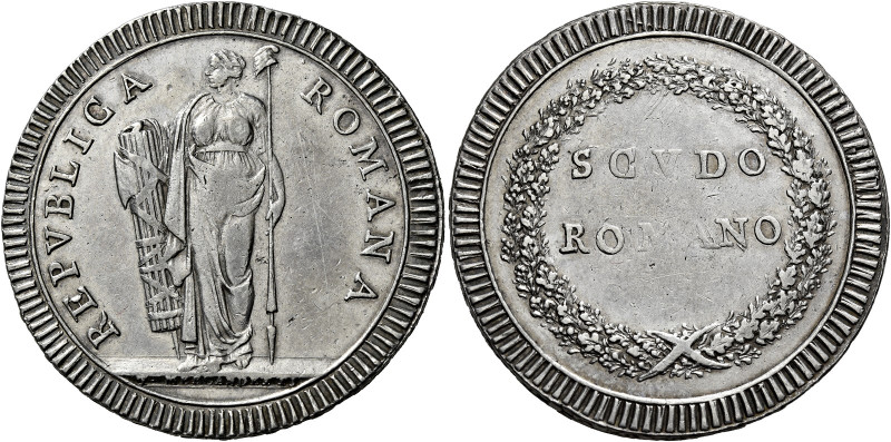 Roma. Repubblica Romana, 1798-1799 

Scudo romano, AR 26,40 g. REPVBLICA – ROM...