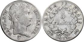 Roma. Annessione di Roma all’Impero francese. Napoleone I imperatore, 1809-1814 

Da 5 franchi 1813, AR 24,57 g. Pagani 95. MIR 3045/2. Molto rara. ...