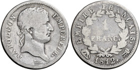 Roma. Annessione di Roma all’Impero francese. Napoleone I imperatore, 1809-1814 

Franco 1812, AR 4,71 g. Pagani 92. MIR 3044/1. Rarissimo. q.MB Le ...