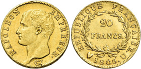 Torino. Napoleone I imperatore, 1804-1814 

Da 20 franchi 1806, AV 6,43 g. Pagani 17. Friedberg 490. Le Franc 513/4. Rara. q.Spl