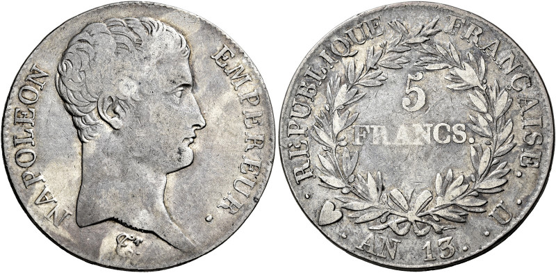 Torino. Napoleone I imperatore, 1804-1814 

Da 5 franchi anno 13, AR 24,70 g. ...